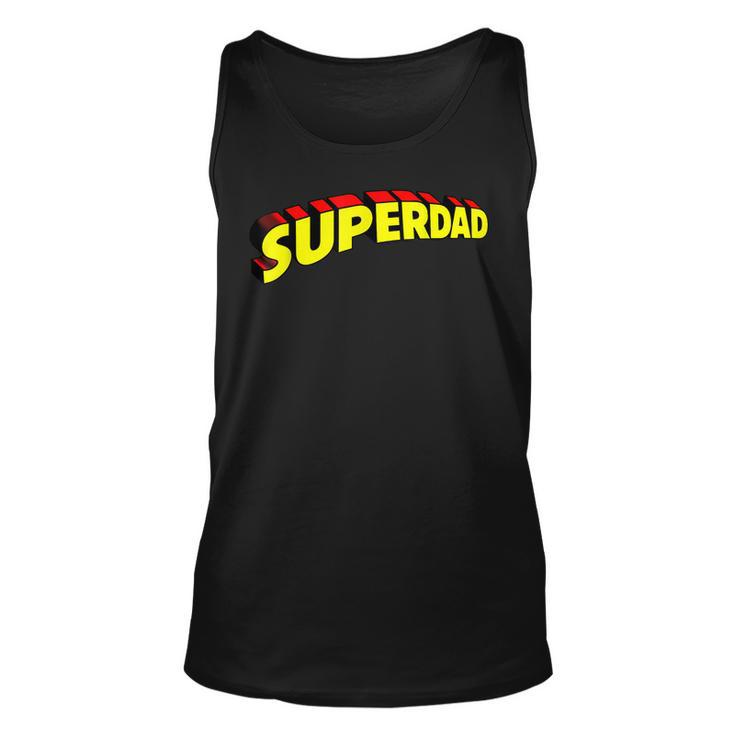Mens Superdad Super Dad Super Hero Superhero Fathers Day Vintage  Unisex Tank Top