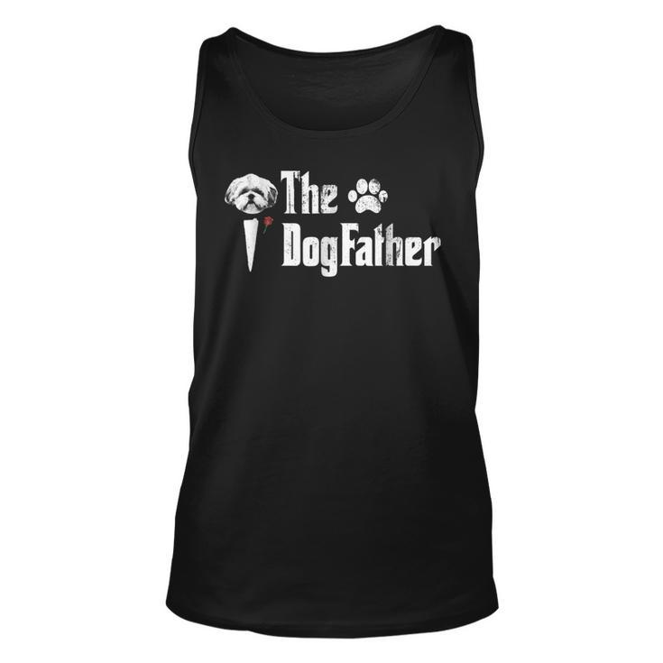 Mens The Dogfather Shih Tzu Dog Dad Tshirt Fathers Day Gift Unisex Tank Top