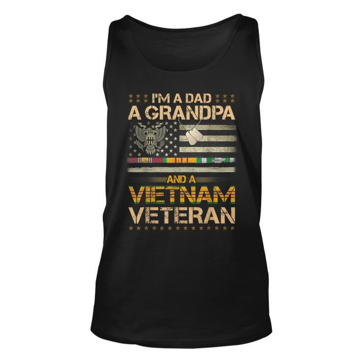 Mens Veterans Day Im A Dad A Grandpa And A Vietnam Veteran  Unisex Tank Top
