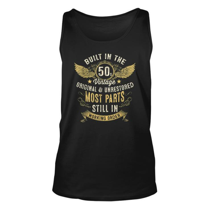 Mens Vintage 1950S Built In The 50S Fifties Funny 70Th Birthday Men Women Tank Top Graphic Print Unisex