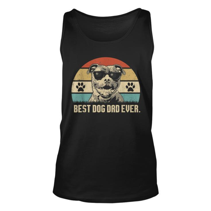 Mens Vintage Best Pitbull Dog Dad Ever  Fathers Day  Unisex Tank Top