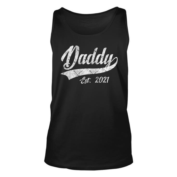Mens Vintage Daddy Father Est 2021 New Dad  Unisex Tank Top