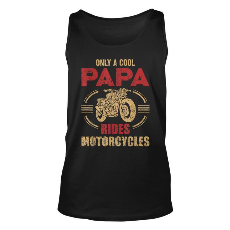 Mens Vintage Father Day Only Papa Rides Motorcycle Cool Biker Dad  Unisex Tank Top