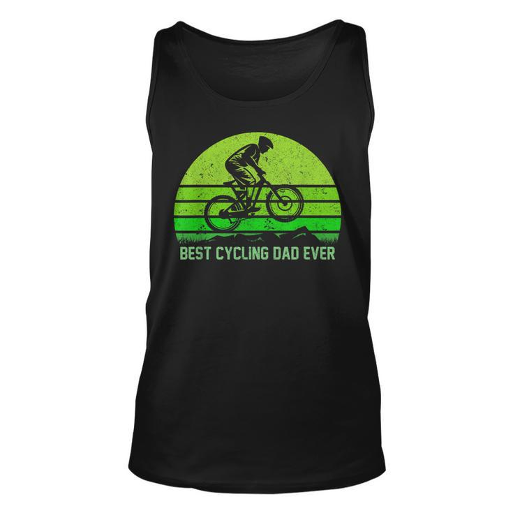 Mens Vintage Retro Best Cycling Dad Ever Funny Mountain Biking  Unisex Tank Top