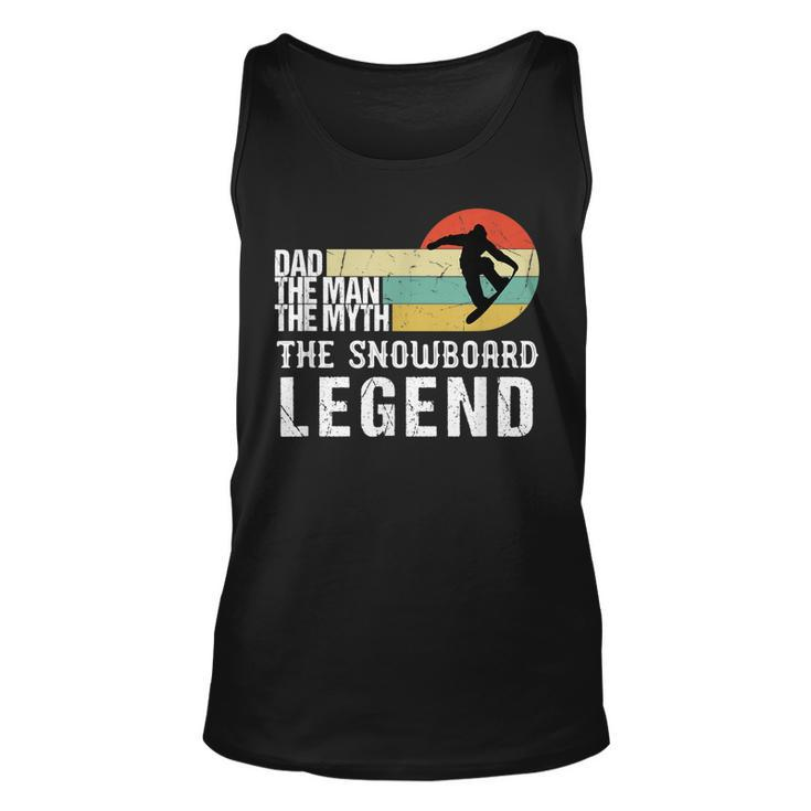 Mens Vintage Snowboard Dad The Man The Myth Snowboard Gift  Unisex Tank Top