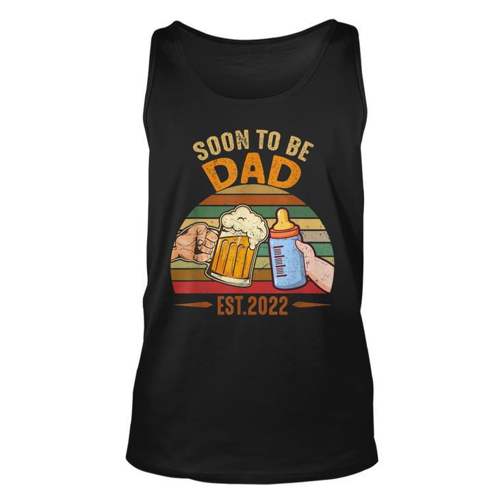 Mens Vintage - Soon To Be Dad 2022 Fathers Day  Unisex Tank Top