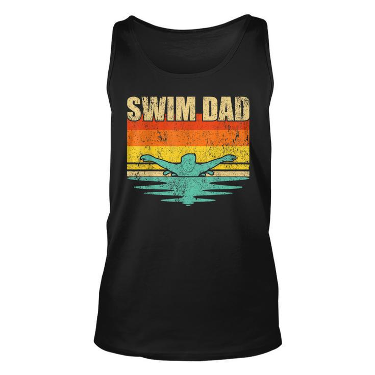 Mens Vintage Style Swimming Lover Swimmer Swim Dad Fathers Day  Unisex Tank Top