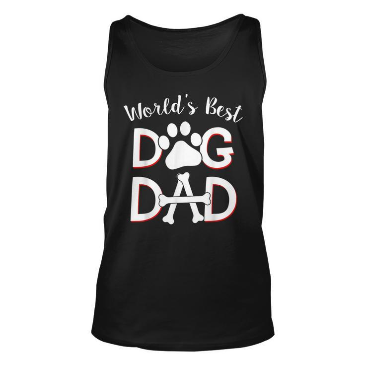 Mens Worlds Best Dog Dad Dog Owner Paw Print Gift For Mens Unisex Tank Top