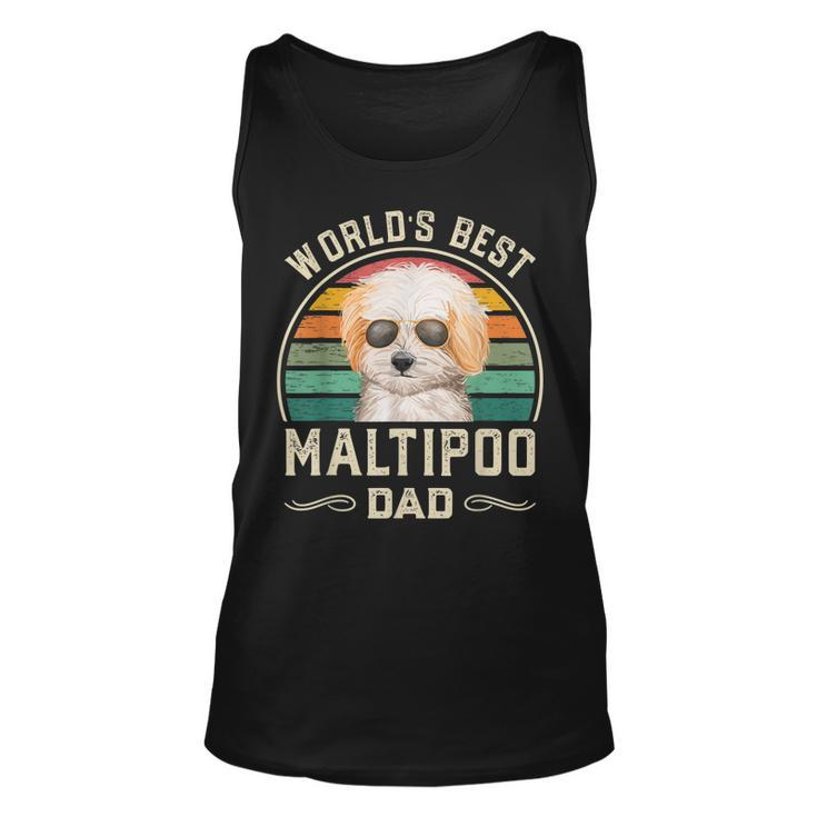 Mens Worlds Best Maltipoo Dad Vintage Dog Dad  Unisex Tank Top