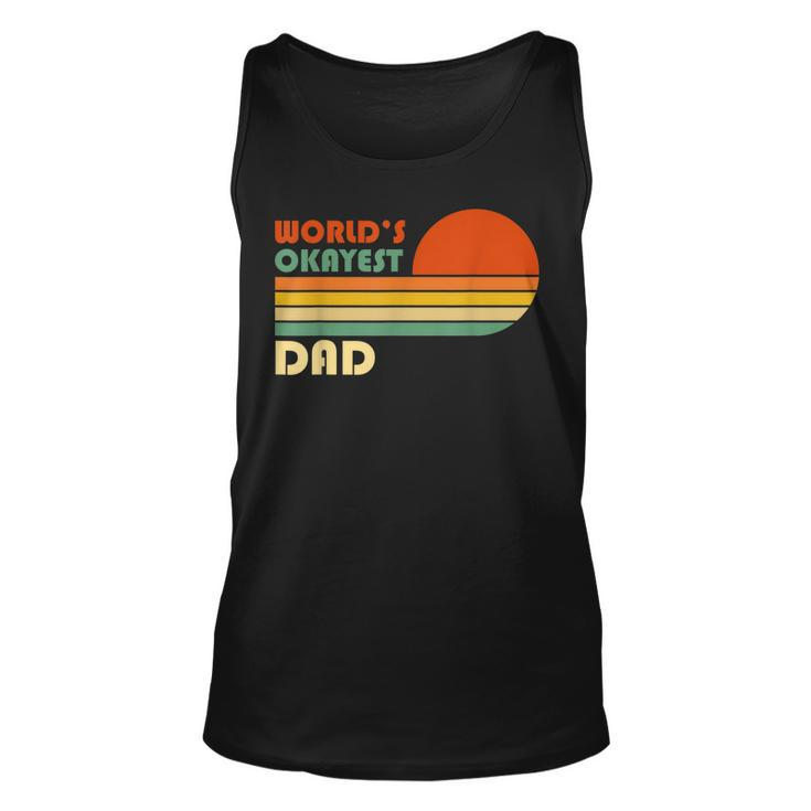 Mens Worlds Okayest Dad - Funny Father Gift - Retro Vintage  Unisex Tank Top