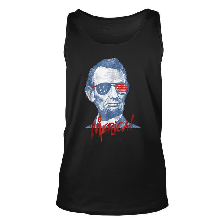 Merica Lincoln Shirt | 4Th July Veterans Or Memorial Day Unisex Tank Top