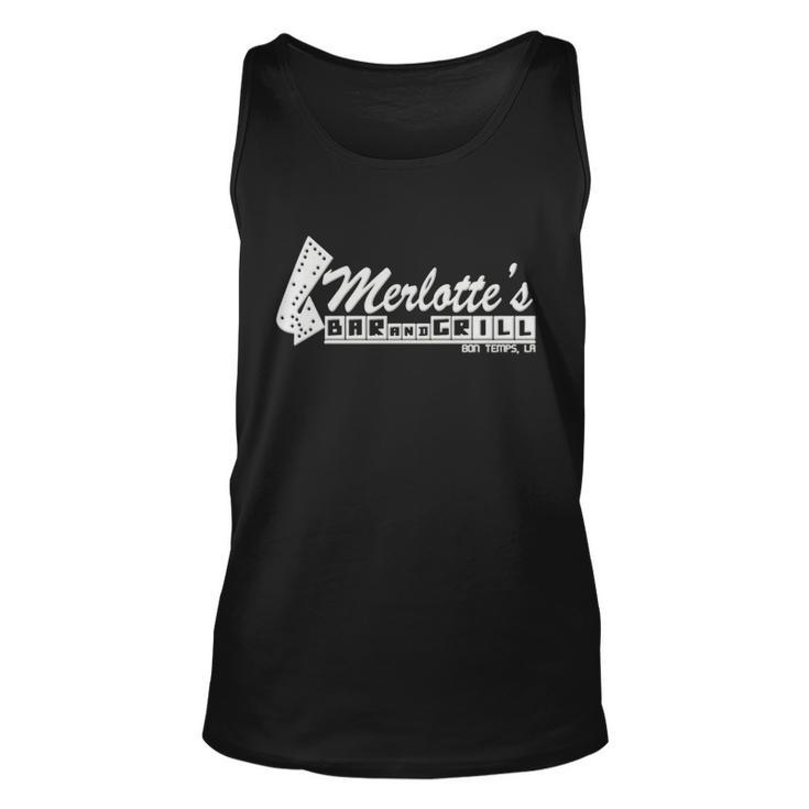 Merlottes Bar Grill Sign T Shirt T-Shirt Men Women Tank Top Graphic Print Unisex