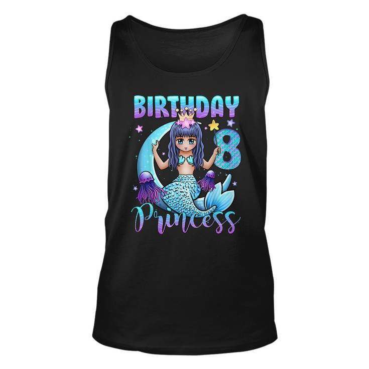 Mermaid Birthday Girl 8 Years Old Mermaid 8Th Birthday Girls Tank Top