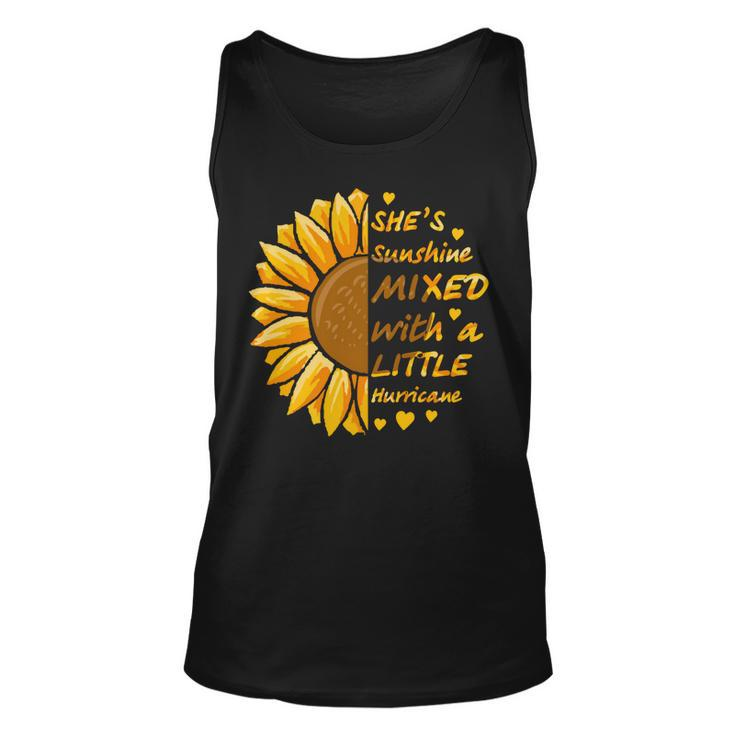 Mother Grandma Shes Sunshine Mixed With A Little Hurricane Sunflower Funny Mom Grandmother Unisex Tank Top