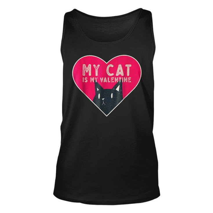 My Cat Is My Valentine Kitten Lover Heart Valentines Day  V2 Unisex Tank Top