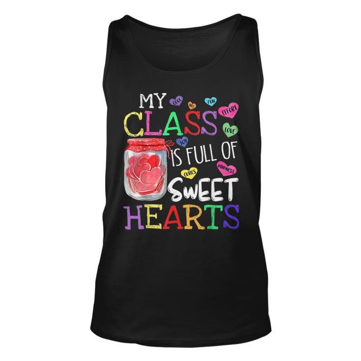 My Class Is Full Of Sweethearts Rainbow Teacher Valentine  V6 Unisex Tank Top