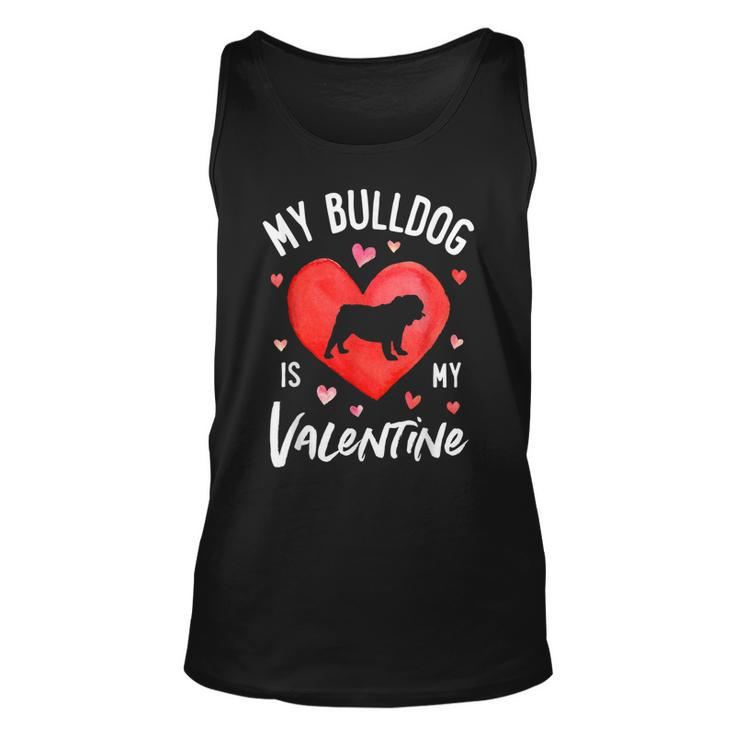 My English Bulldog Is My Valentine Valentines Day Men Dog  Unisex Tank Top