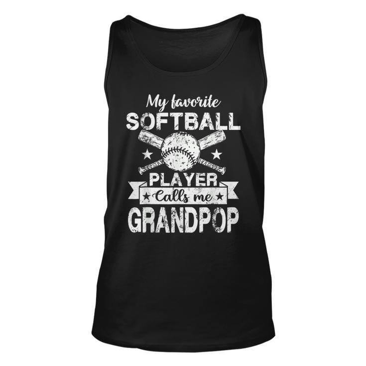 My Favorite Player Calls Me Grandpop Baseball Softball  Unisex Tank Top