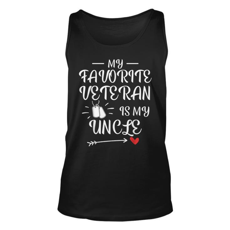 My Favorite Veteran Is My Uncle Proud Army Family Matching  Unisex Tank Top
