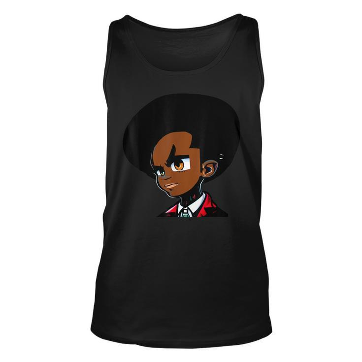 Natural Hair Afro Young Black Student  Unisex Tank Top
