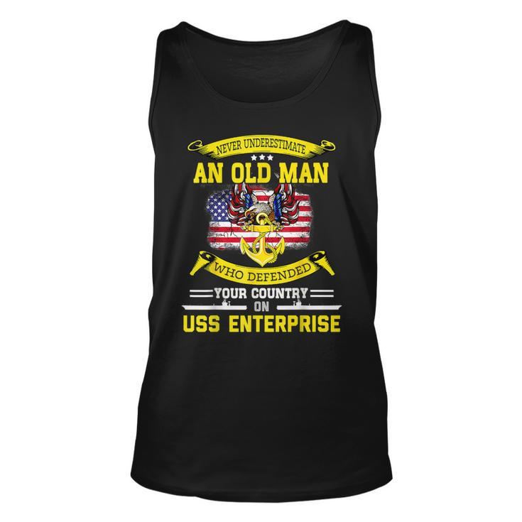 Never Underestimate Old Man Defended On Uss Aircraft  Unisex Tank Top