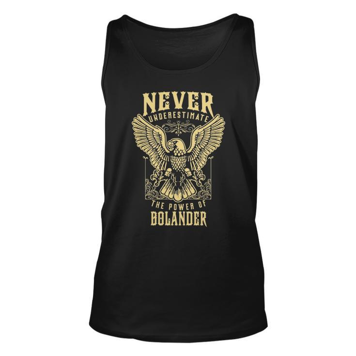 Never Underestimate The Power Of Bolander  Personalized Last Name Unisex Tank Top