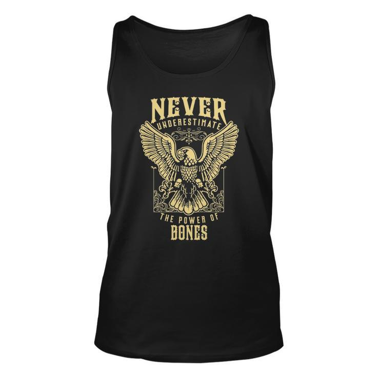 Never Underestimate The Power Of Bones  Personalized Last Name Unisex Tank Top
