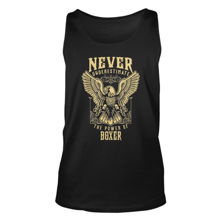 Never Underestimate The Power Of Boxer  Personalized Last Name Unisex Tank Top