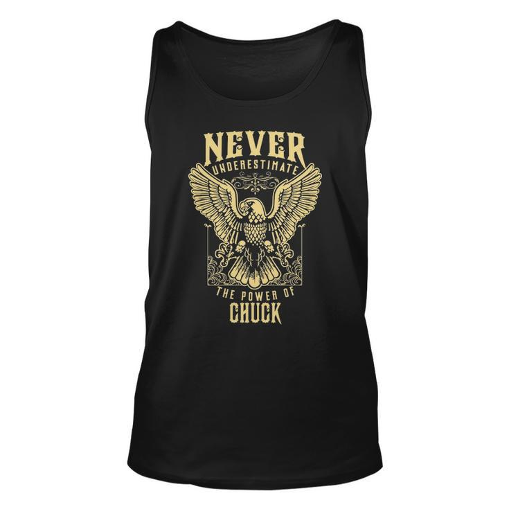 Never Underestimate The Power Of Chuck  Personalized Last Name Unisex Tank Top