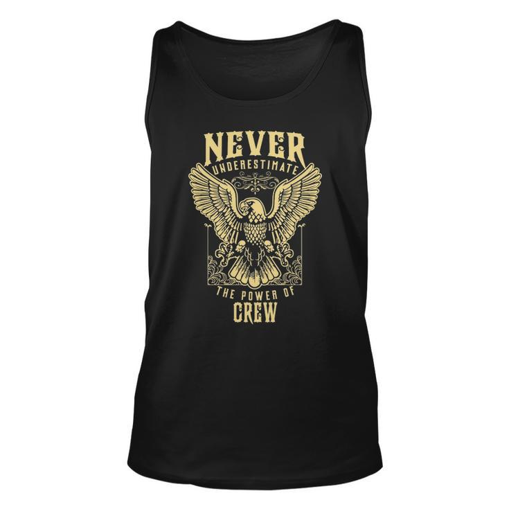 Never Underestimate The Power Of Crew  Personalized Last Name Unisex Tank Top