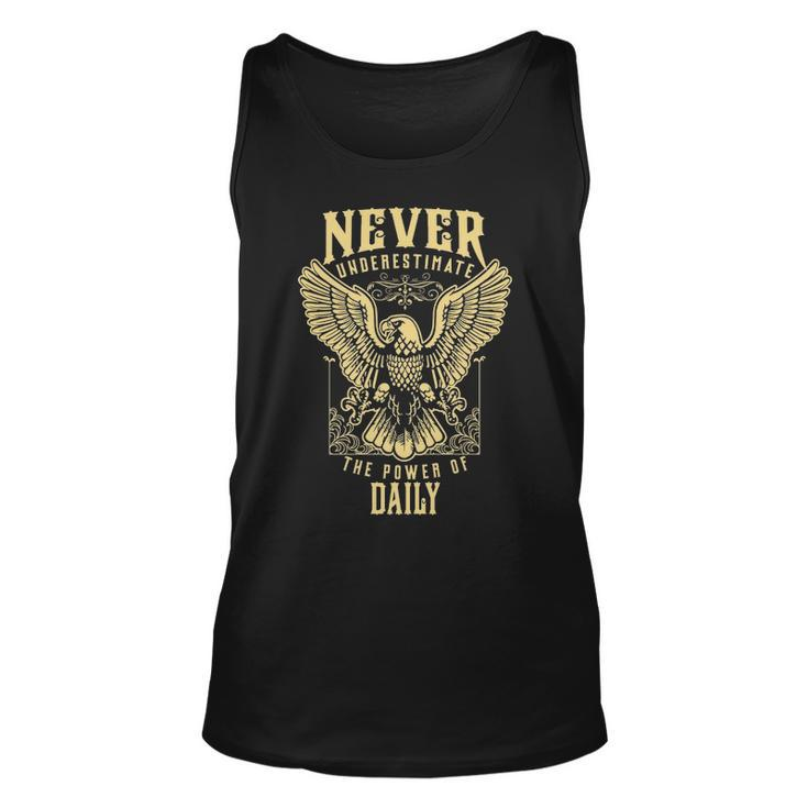 Never Underestimate The Power Of Daily  Personalized Last Name Unisex Tank Top