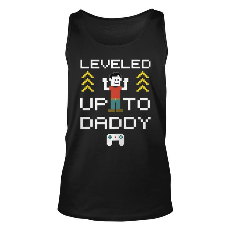 New Dad Gifts Leveled Up To Daddy Day Gift Idea  Unisex Tank Top