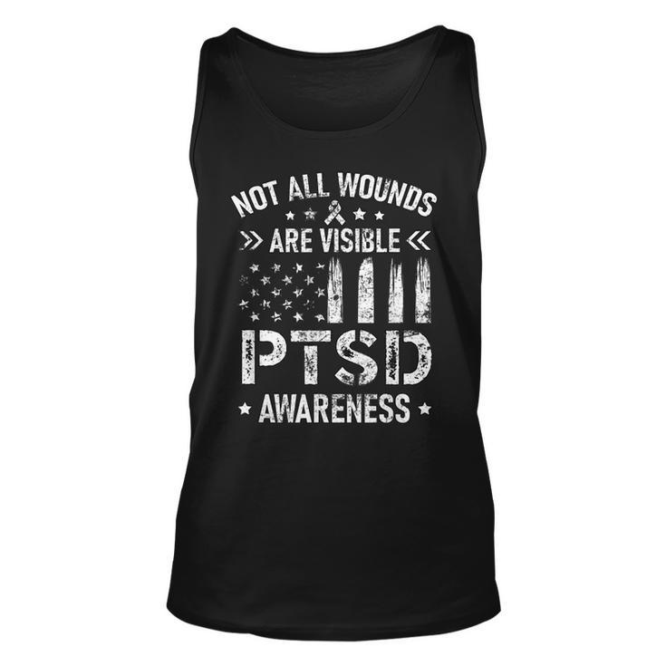 Not All Wounds Are Visible Ptsd Awareness Us Veteran Soldier  Unisex Tank Top