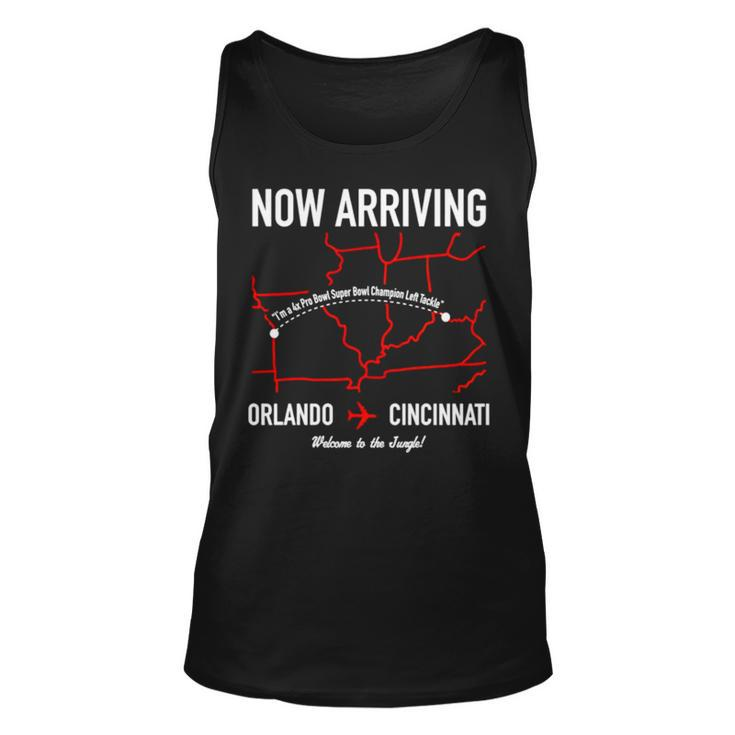 Now Arriving Orlando To Cincinnati Welcome To The Jungle T Unisex Tank Top