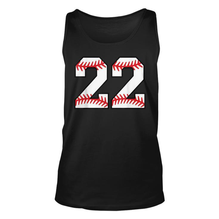 Number 22 Twenty Two Baseball Lucky Favorite Jersey Number  Unisex Tank Top