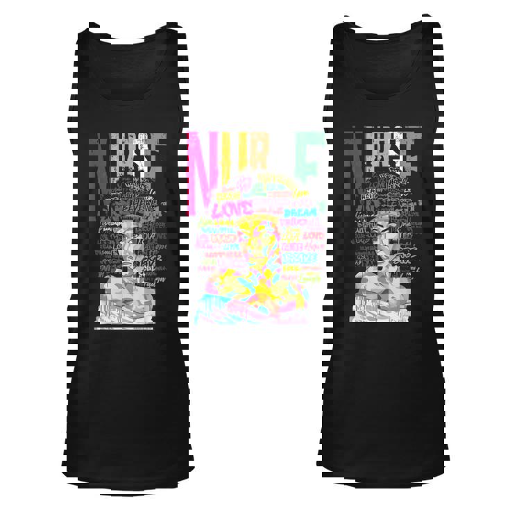 Nurse Black Woman Magic Afro Melanin Queen Black History  Unisex Tank Top
