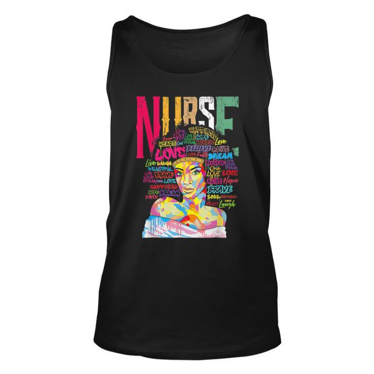 Nurse Black Woman Magic Afro Melanin Queen Black History  Unisex Tank Top