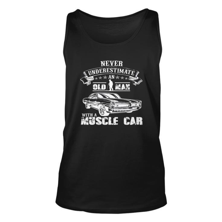 Old Man With A Muscle Car Men Women Tank Top Graphic Print Unisex