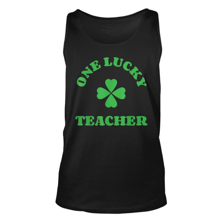 One Lucky Teacher Shamrock St Patricks Day Irish Teacher  Unisex Tank Top