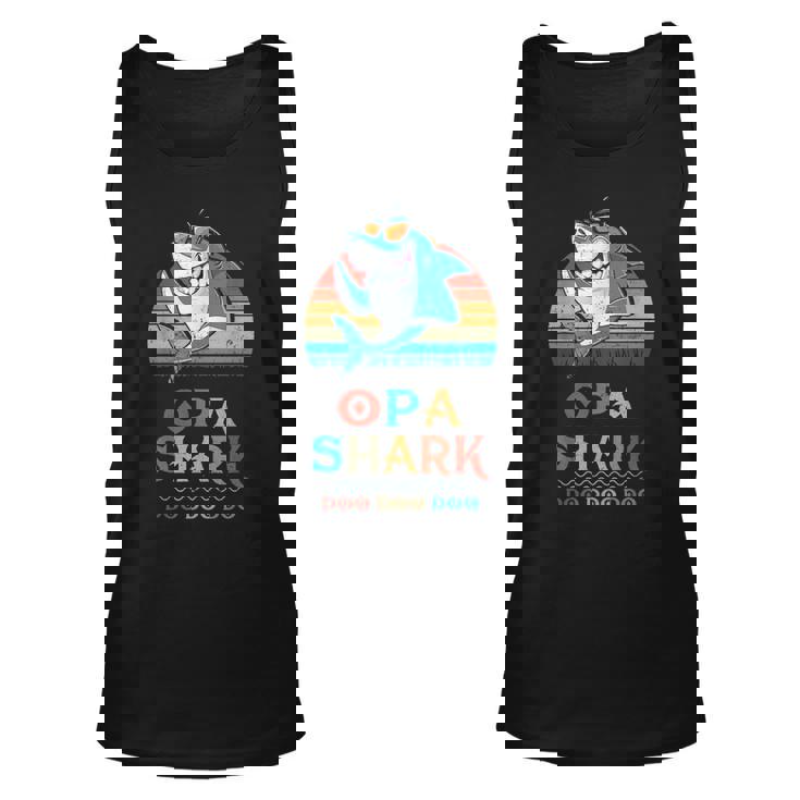 Retro Vintage Opa Sharks Tshirt Gift For Father