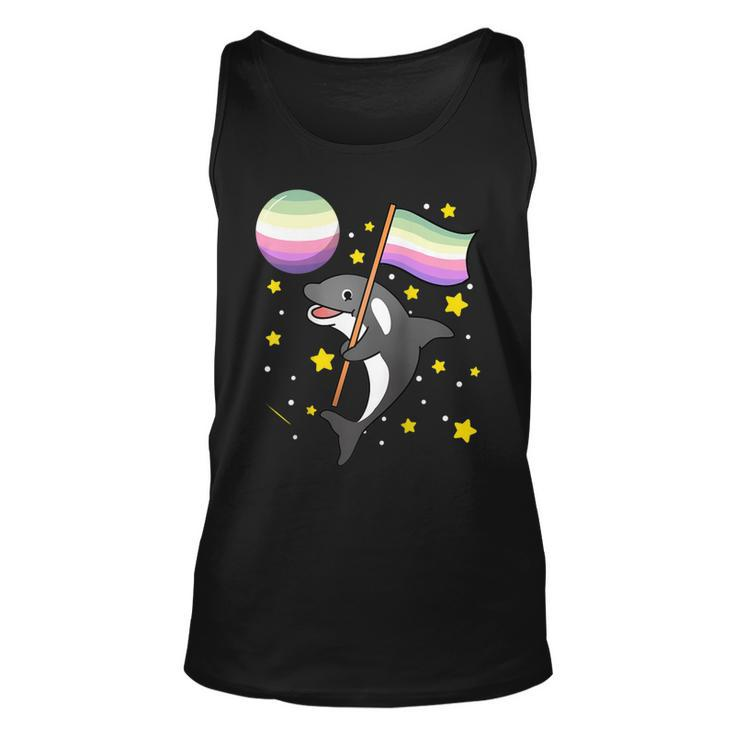 Orca In Space Genderfae Pride  Unisex Tank Top