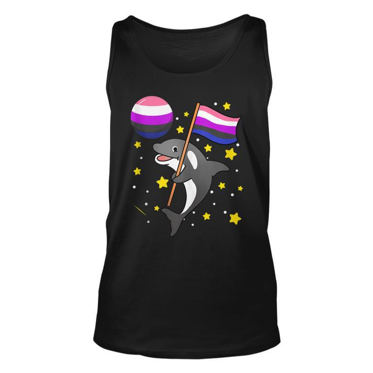 Orca In Space Genderfluid Pride  Unisex Tank Top