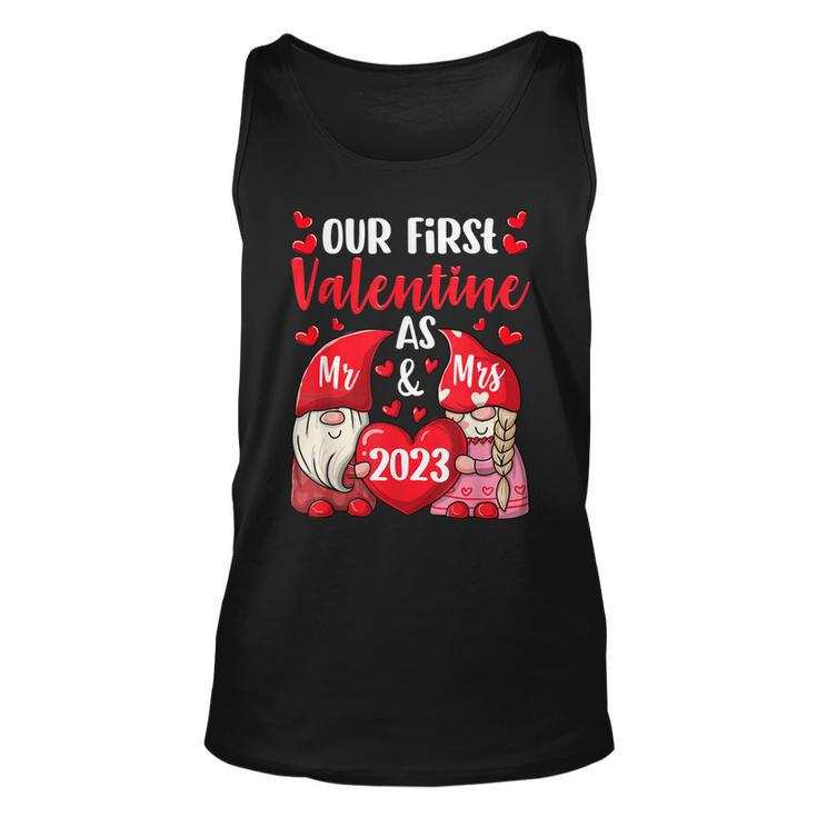 Our First Valentine As Mr And Mrs 2023 Hearts Valentines Day Unisex Tank Top