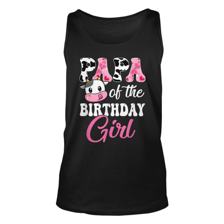 Papa Of The Birthday Girl Farm Cow 1St Birthday Girl  Unisex Tank Top