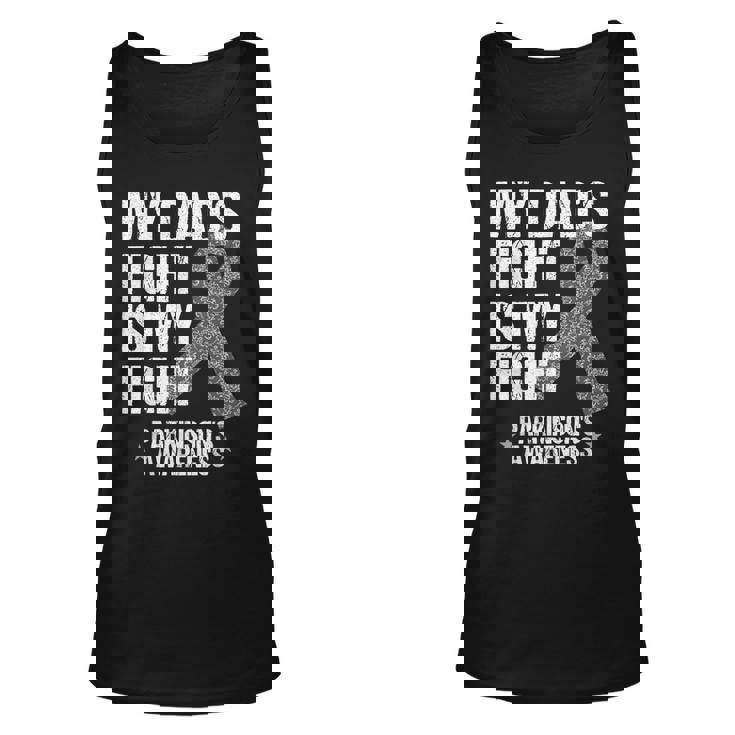 Parkinsons Disease Awareness DadS Fight Silver Ribbon Gift Unisex Tank Top
