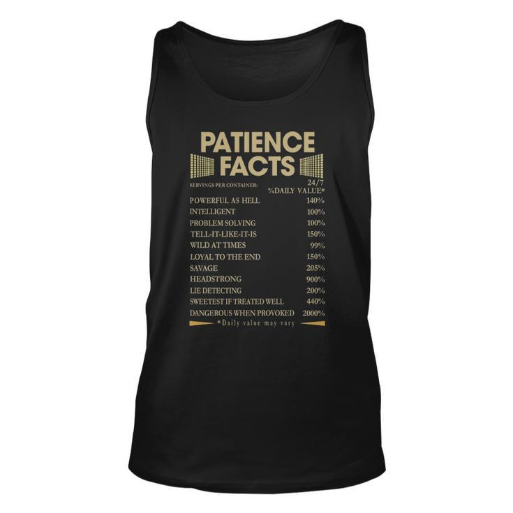 Patience Name Gift Patience Facts Unisex Tank Top