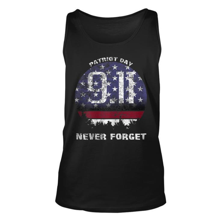Patriot Day Memorial T-Shirt American Flag 911 Never Forget Unisex Tank Top