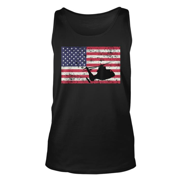 Patriotic As-365 Dauphin Helicopter American Flag Unisex Tank Top