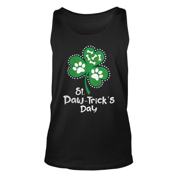 Paw Print Dog Owner Lover Shirt St Patricks Day Shamrock  Unisex Tank Top