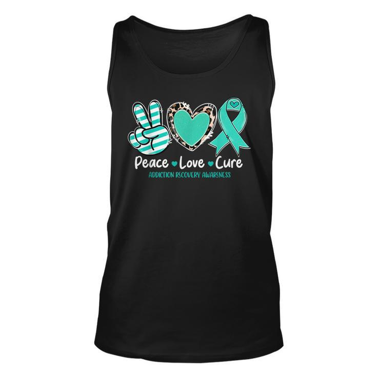 Peace Love Cure Addiction Recovery Awareness Support  Unisex Tank Top